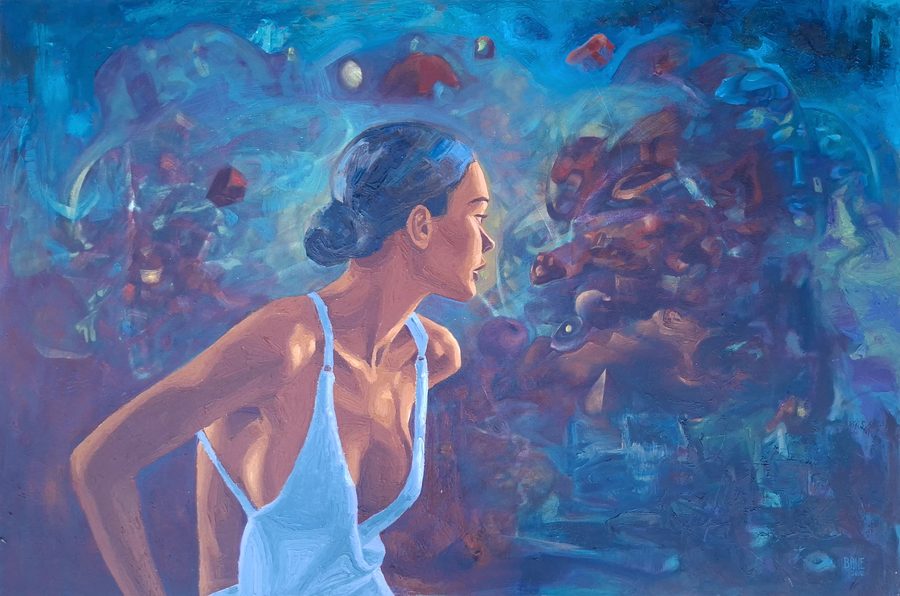 Inner Dialogue, oil on canvas, 120 × 80 cm